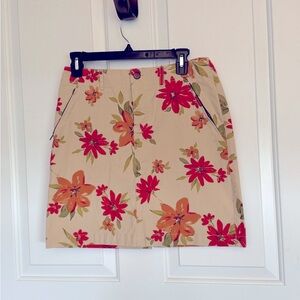 Floral Print Cargo Skirt